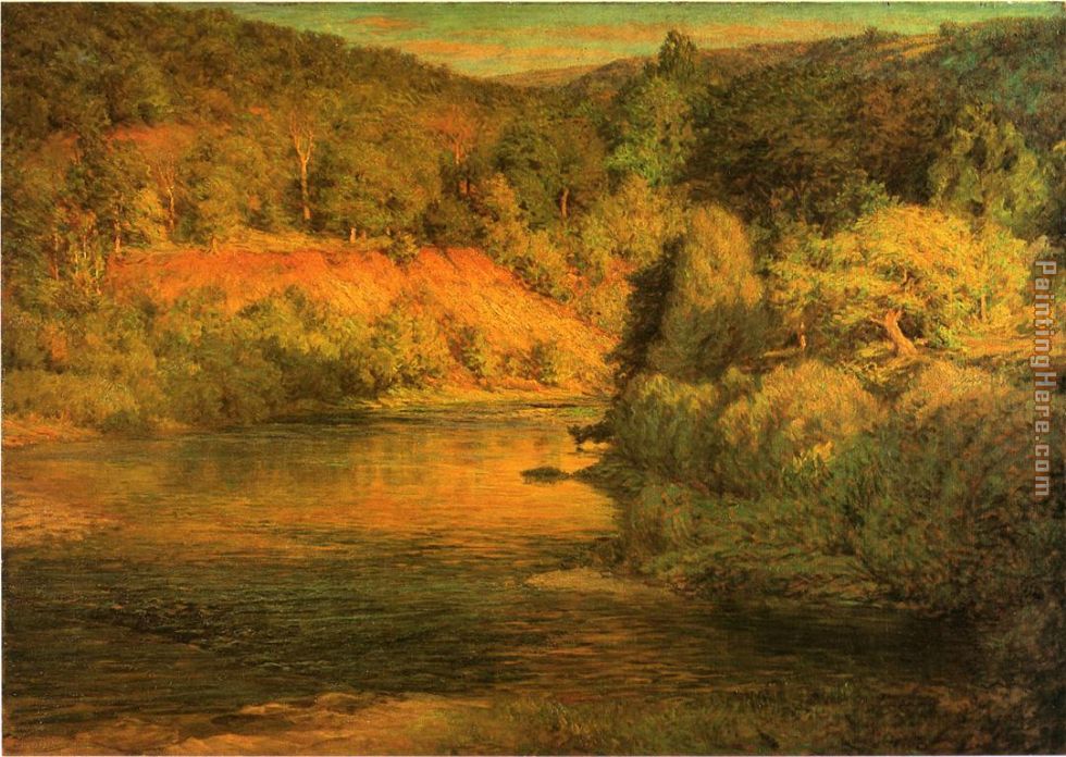 The Ebb of Day aka The Bank painting - John Ottis Adams The Ebb of Day aka The Bank art painting